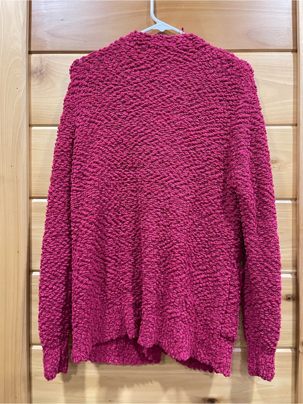 Zenana Outfitters Raspberry Popcorn Knit Button-Front Cardigan - Picture 5 of 5